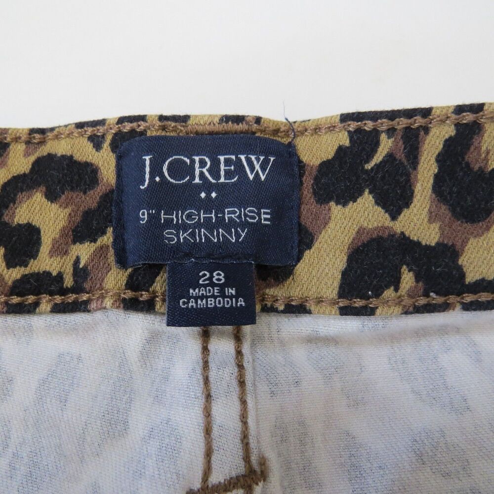 J. Crew Women's Exposed Button Fly Leopard Jeans High Rise Skinny 28" EUC - Picture 6 of 12